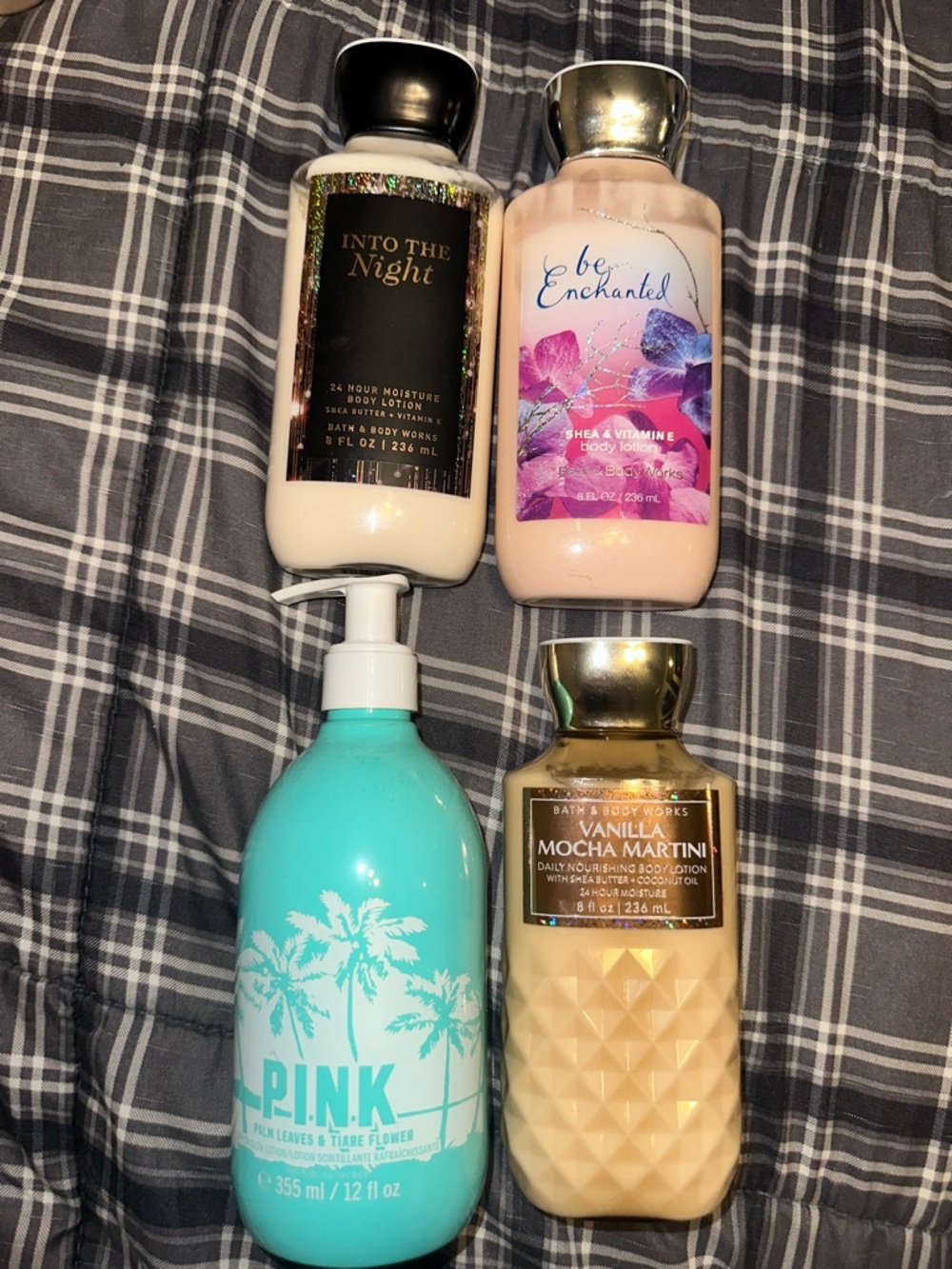 Bath & Body Works Lotion (plus Pink Victoria’s Secret)
